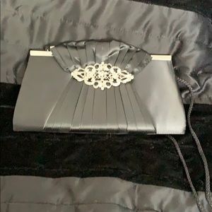 Kate Landry evening purse with chain strap and rhinestone designs
